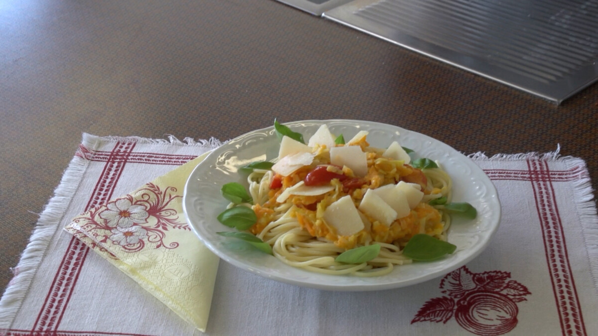 Spaghetti mit Kürbissauce